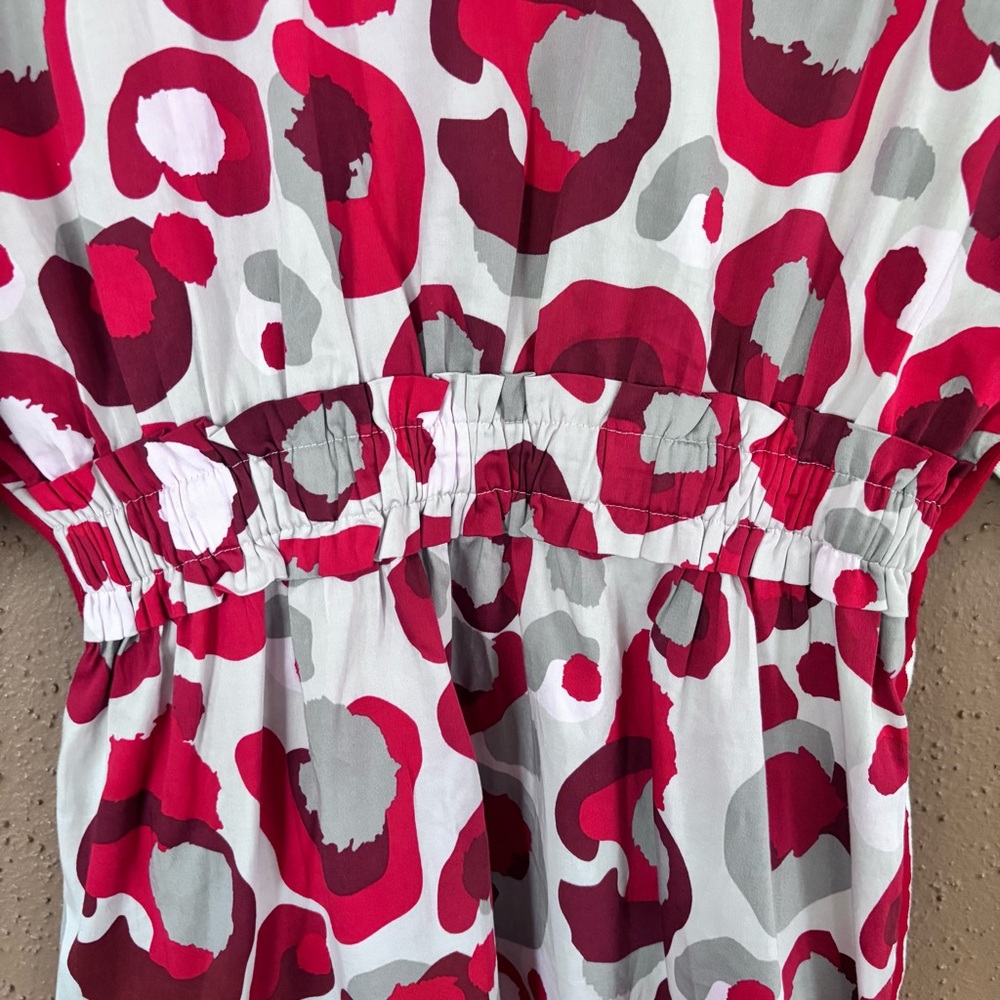 EMILY MCCARTHY Palmer Dress - Burgundy Collegiate Cheetah size L - Picture 7 of 10